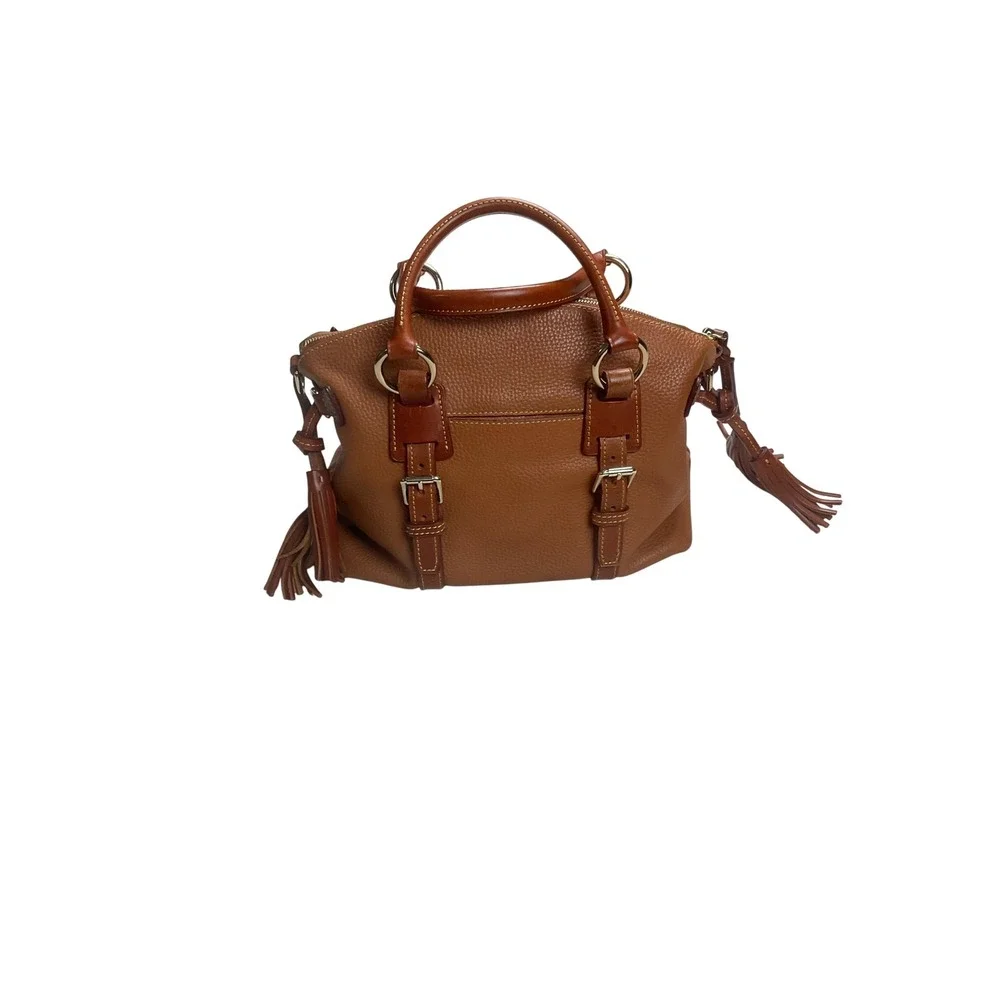 Dooney & Bourke Satchel Women Medium Ginger Pebbled Leather Good‎ Tassel Buckle